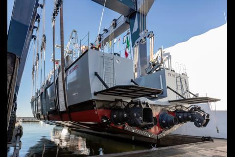 'Tenente Petrucci' is powered by waterjet propulsion and 4 MTU 16V2000M96L engines of 1939kW@2450 rpm